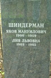 Шиндерман Яков Мануилович, Москва, Востряковское кладбище